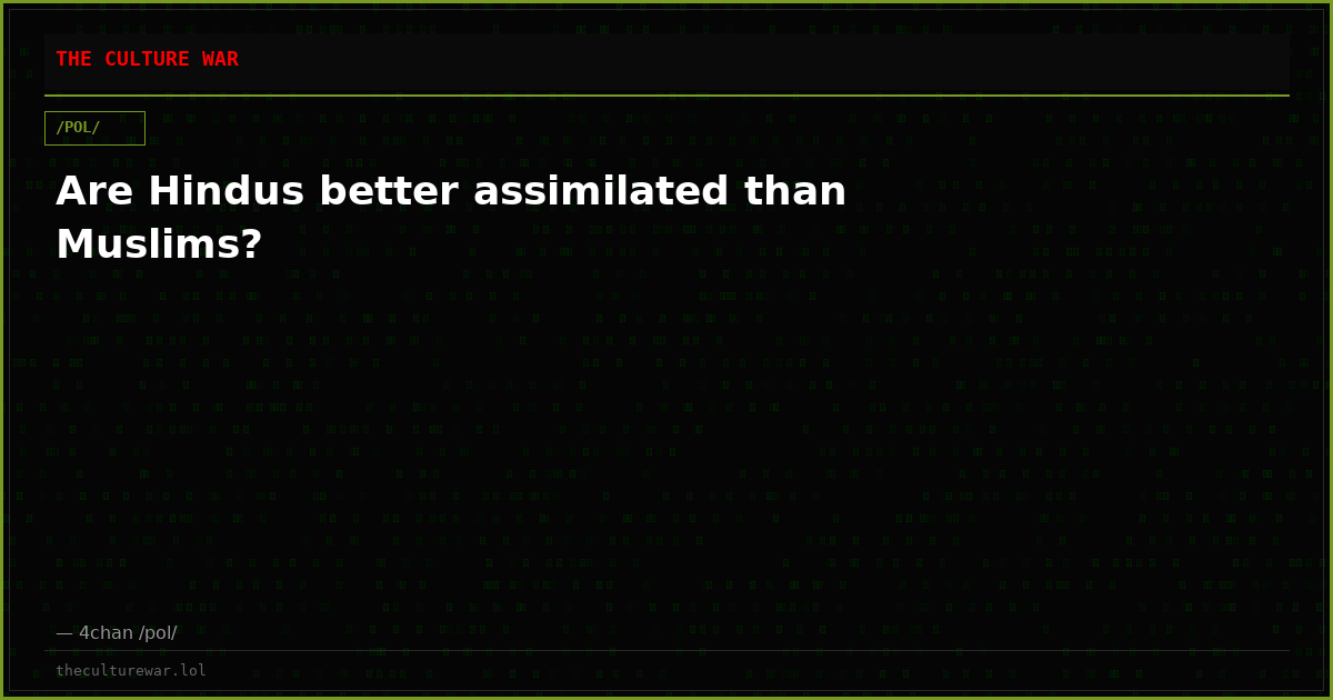 Are Hindus better assimilated than Muslims?