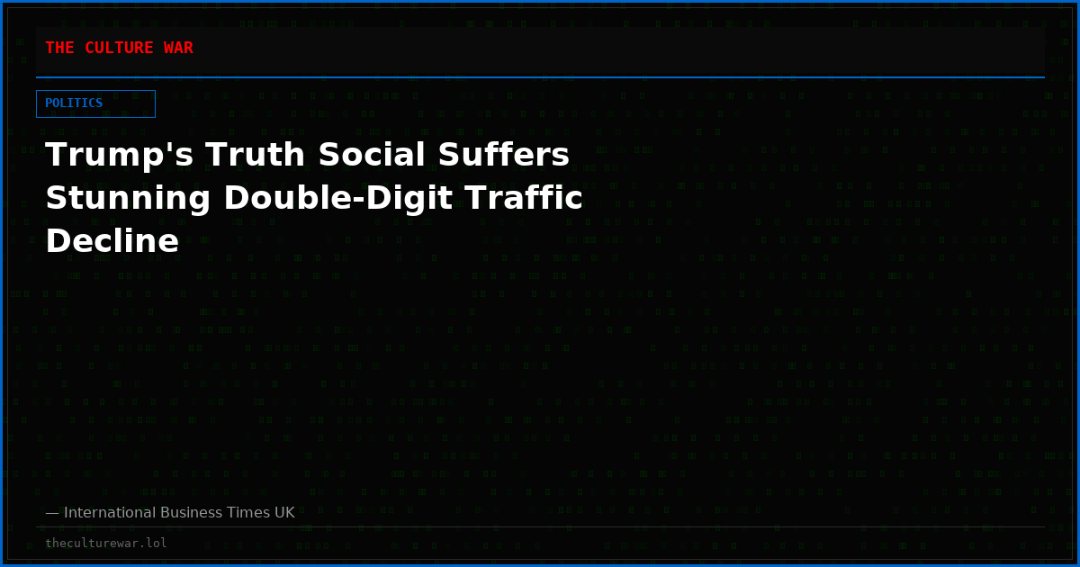 Trump's Truth Social Suffers Stunning Double-Digit Traffic Decline