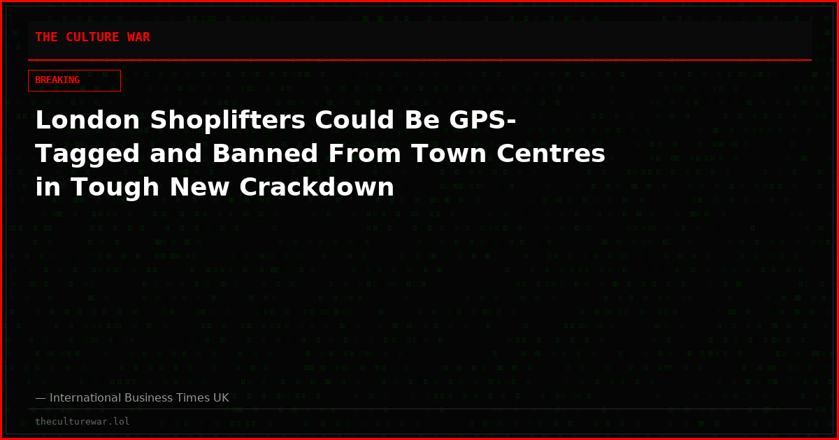 London Shoplifters Could Be GPS-Tagged and Banned From Town Centres in Tough New Crackdown