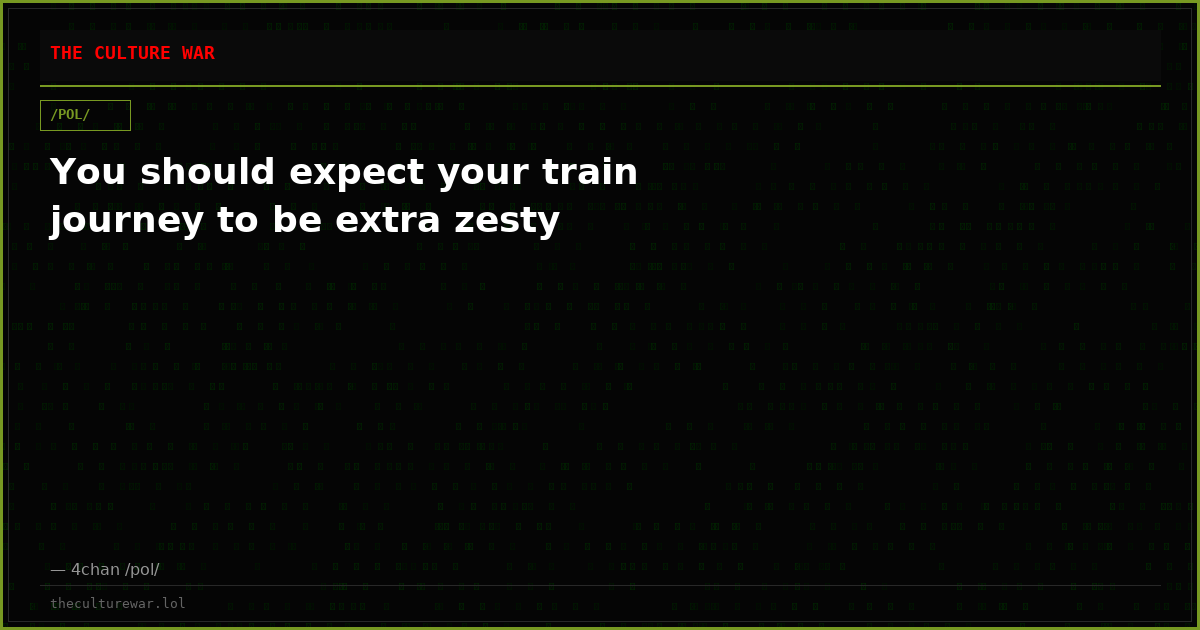 You should expect your train journey to be extra zesty