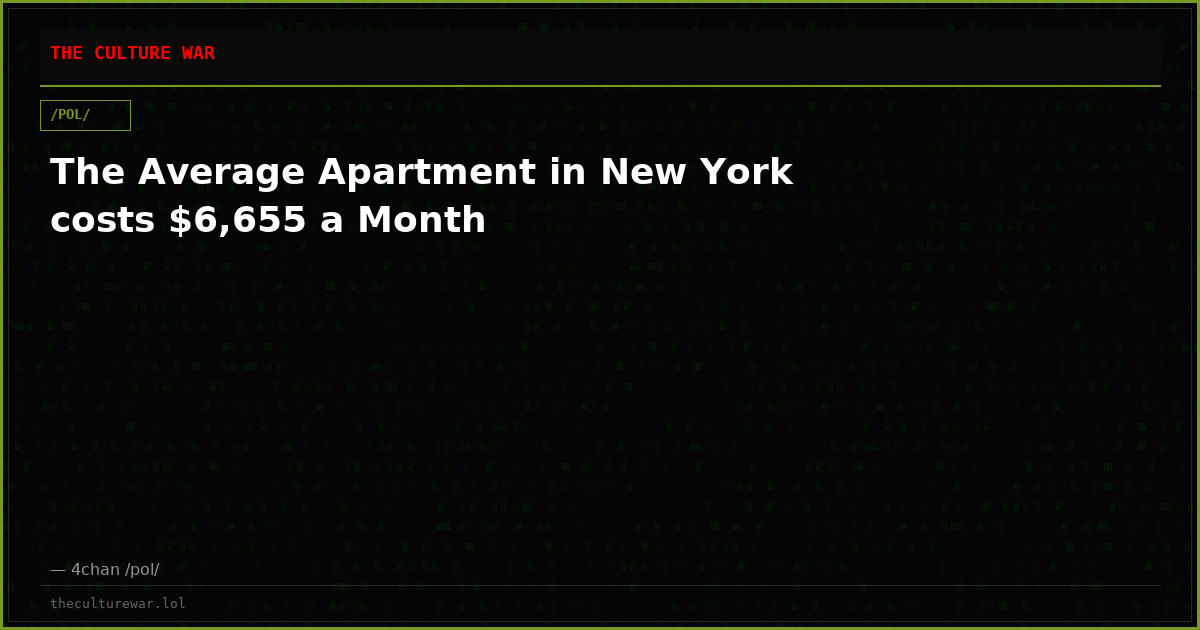 The Average Apartment in New York costs $6,655 a Month