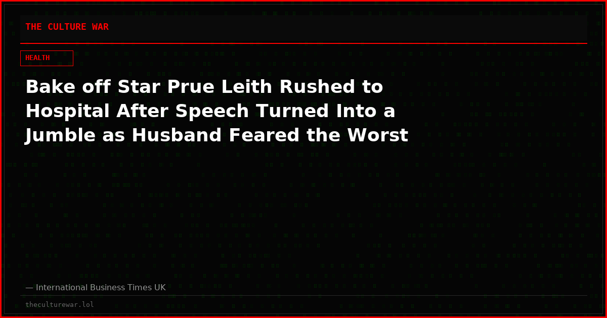 Bake off Star Prue Leith Rushed to Hospital After Speech Turned Into a Jumble as Husband Feared the Worst