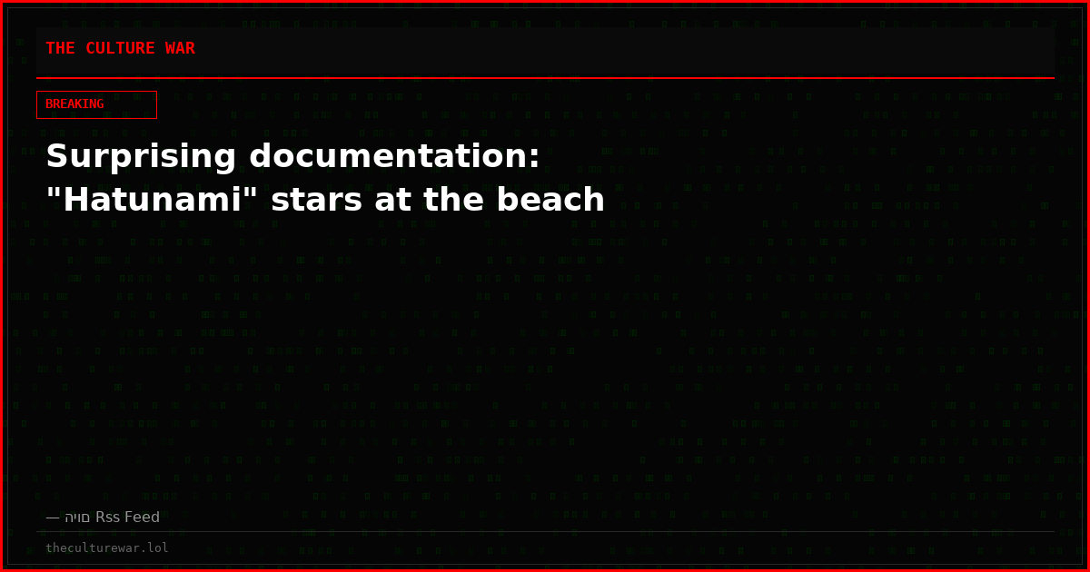 Surprising documentation: "Hatunami" stars at the beach
