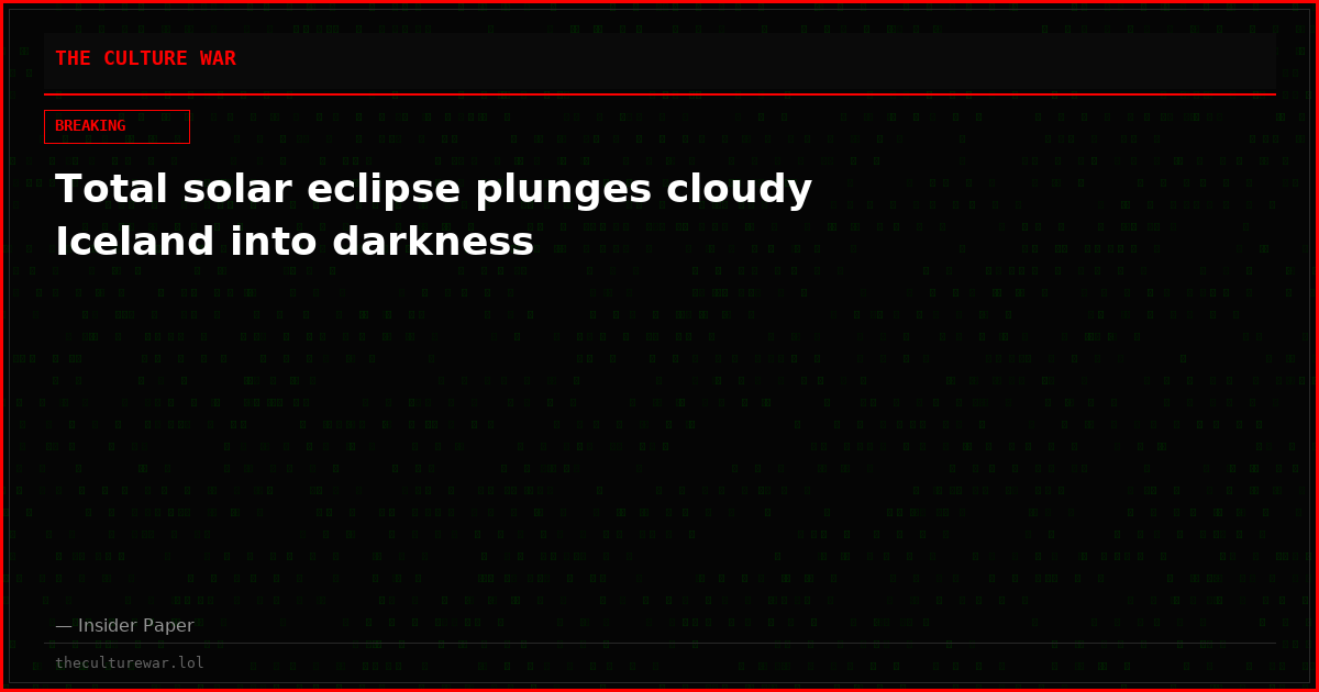 Total solar eclipse plunges cloudy Iceland into darkness