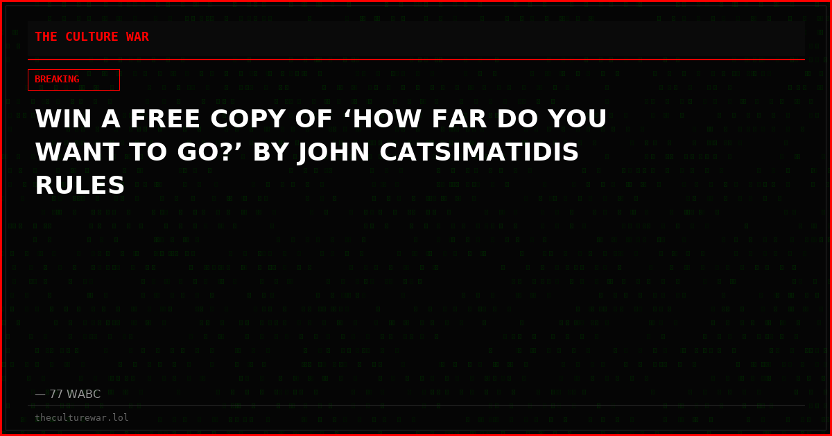 WIN A FREE COPY OF ‘HOW FAR DO YOU WANT TO GO?’ BY JOHN CATSIMATIDIS RULES