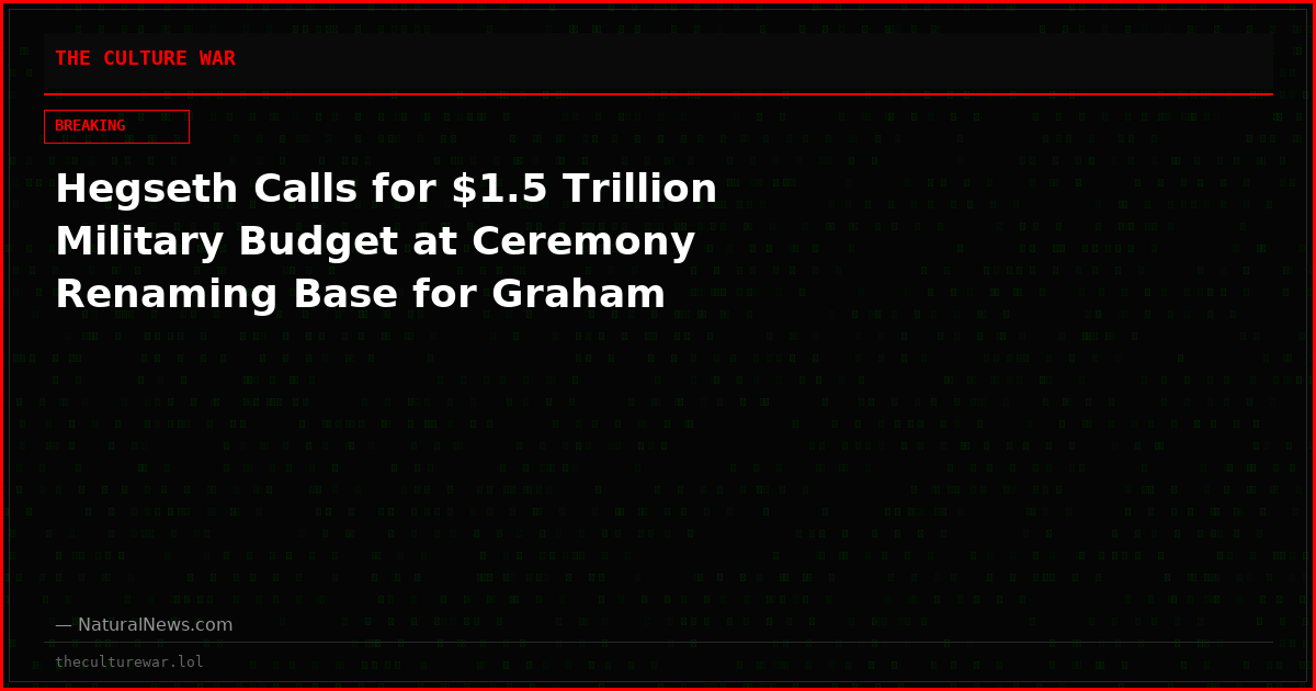 Hegseth Calls for $1.5 Trillion Military Budget at Ceremony Renaming Base for Graham