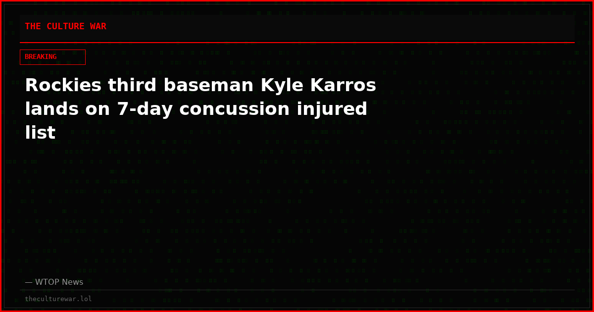 Rockies third baseman Kyle Karros lands on 7-day concussion injured list