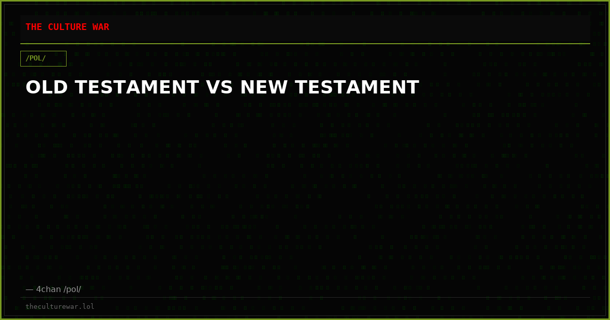 OLD TESTAMENT VS NEW TESTAMENT