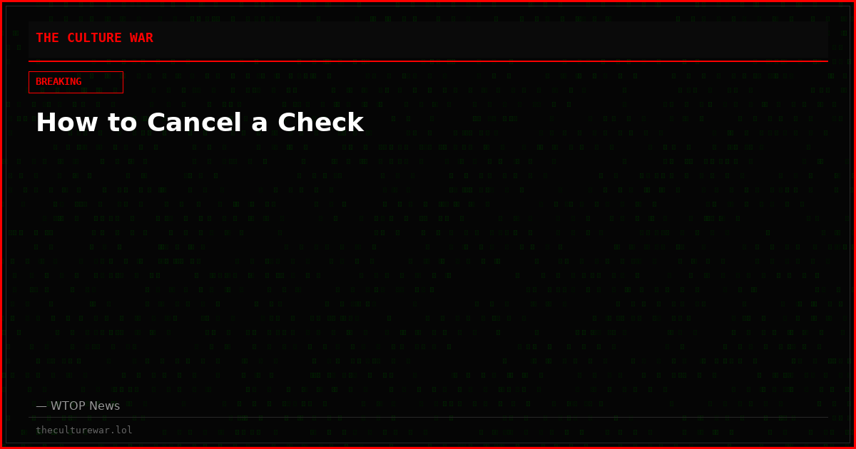 How to Cancel a Check