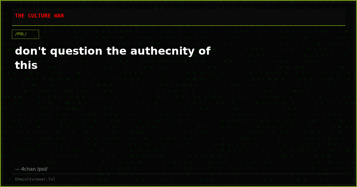 don't question the authecnity of this