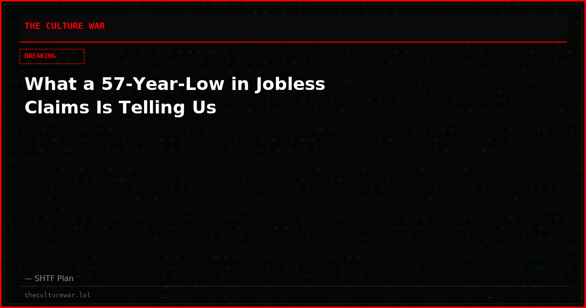 What a 57-Year-Low in Jobless Claims Is Telling Us