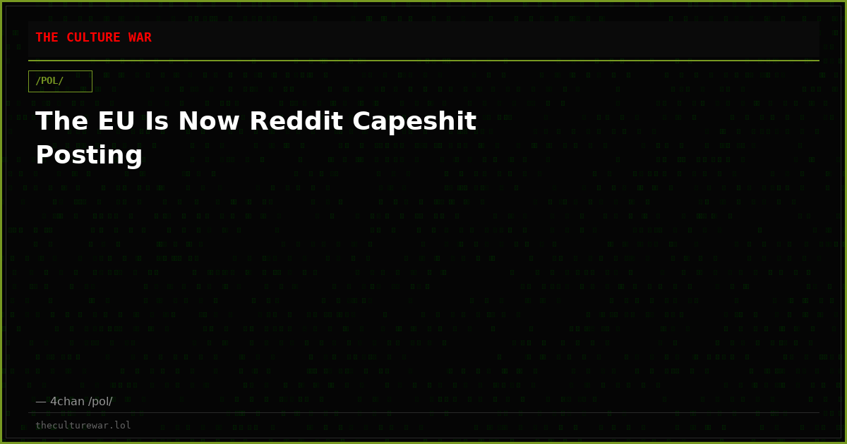 The EU Is Now Reddit Capeshit Posting