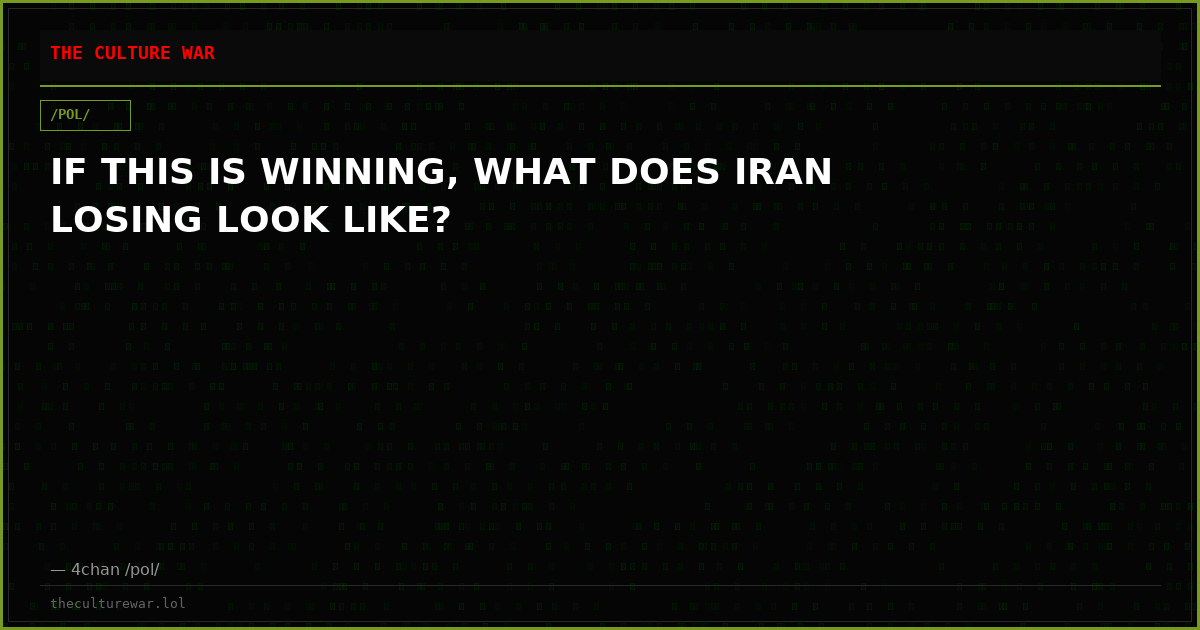 IF THIS IS WINNING, WHAT DOES IRAN LOSING LOOK LIKE?