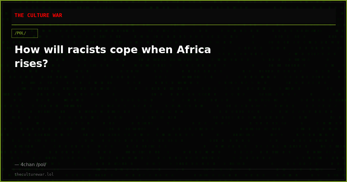 How will racists cope when Africa rises?