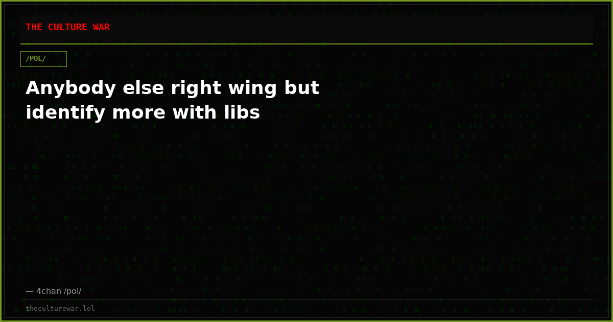 Anybody else right wing but identify more with libs