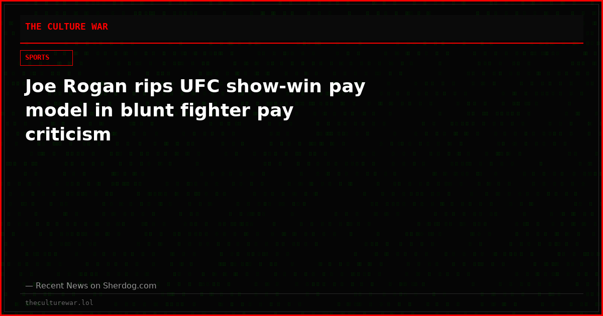 Joe Rogan rips UFC show-win pay model in blunt fighter pay criticism