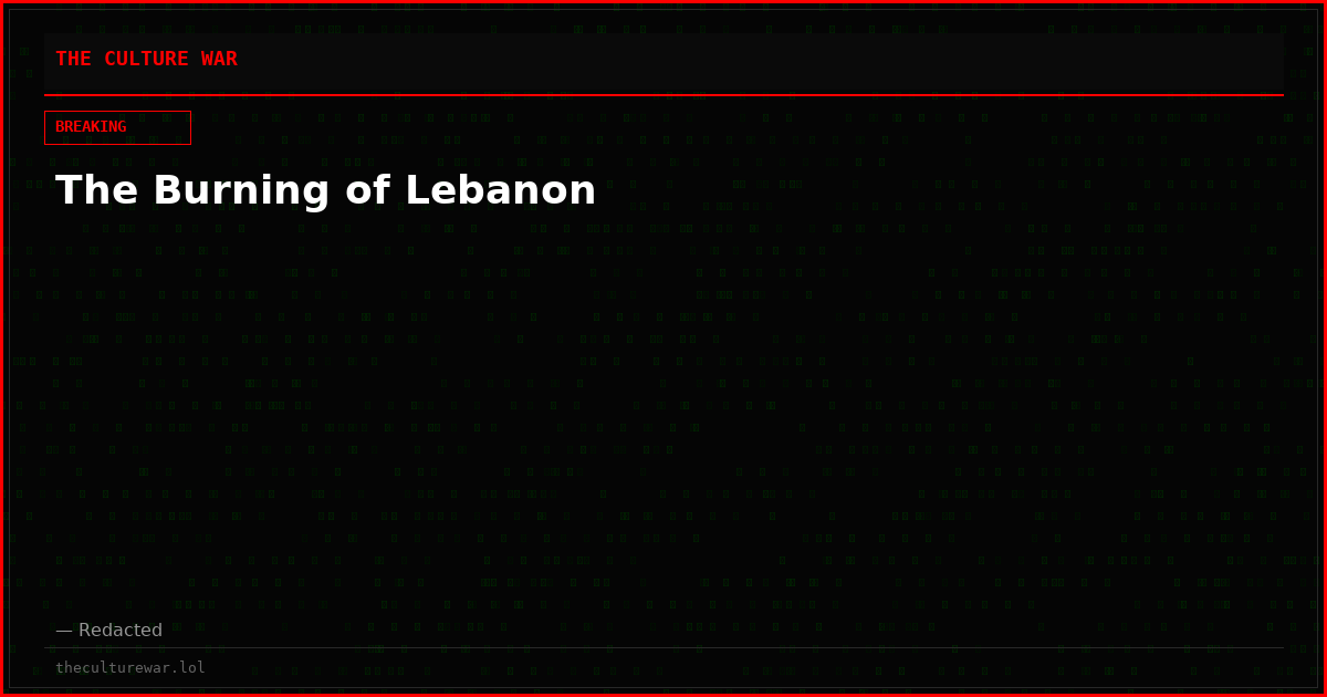 The Burning of Lebanon