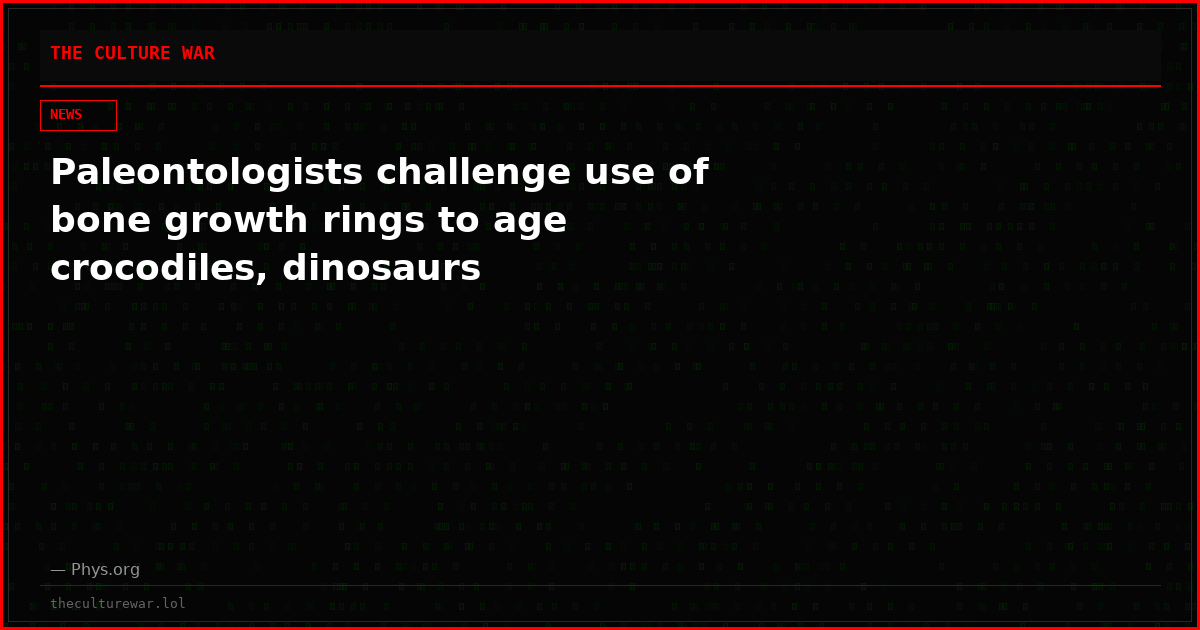 Paleontologists challenge use of bone growth rings to age crocodiles, dinosaurs