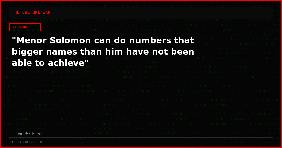 "Menor Solomon can do numbers that bigger names than him have not been able to achieve"