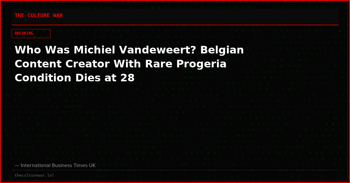 Who Was Michiel Vandeweert? Belgian Content Creator With Rare Progeria Condition Dies at 28