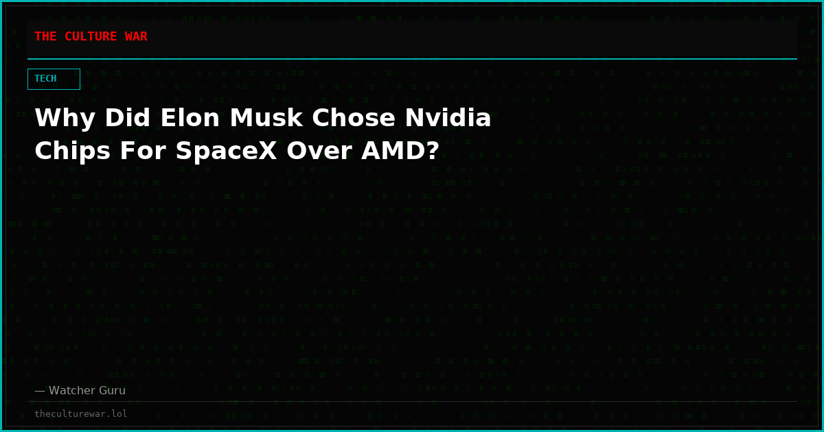 Why Did Elon Musk Chose Nvidia Chips For SpaceX Over AMD?