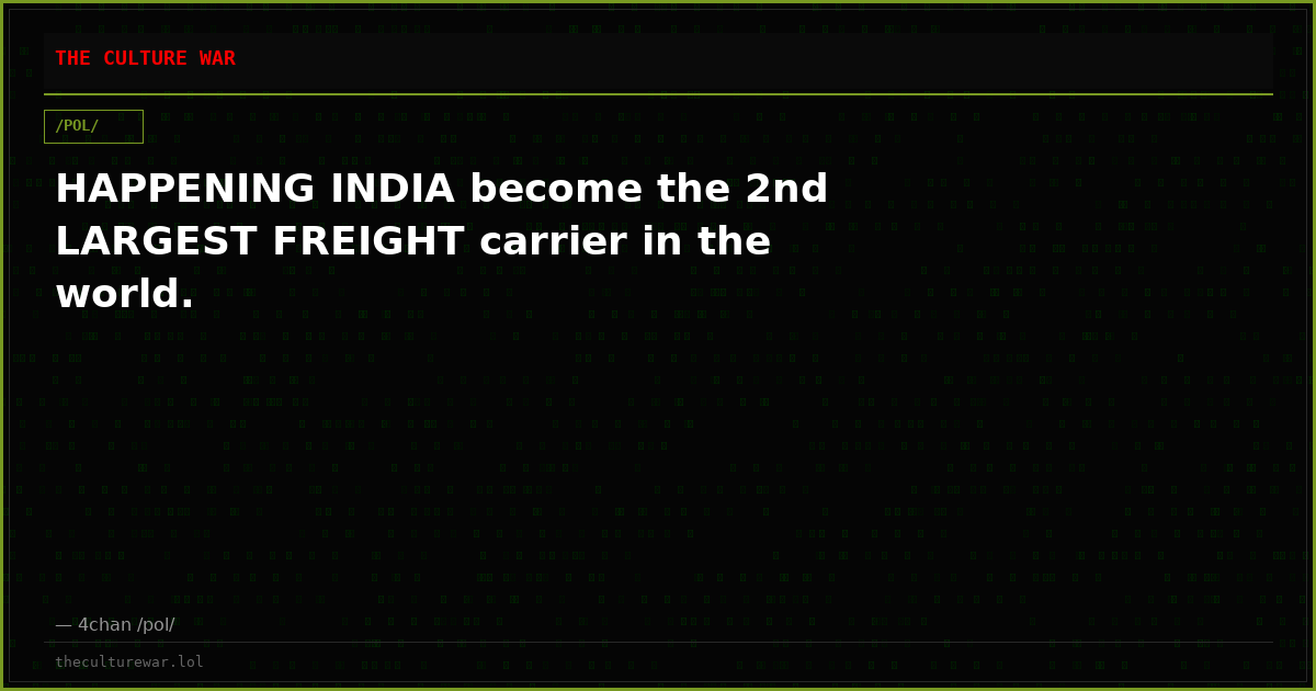 HAPPENING INDIA become the 2nd LARGEST FREIGHT carrier in the world.