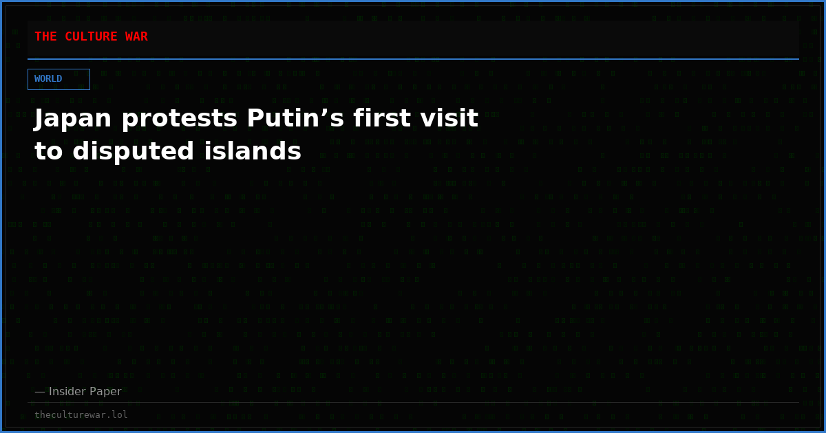 Japan protests Putin’s first visit to disputed islands