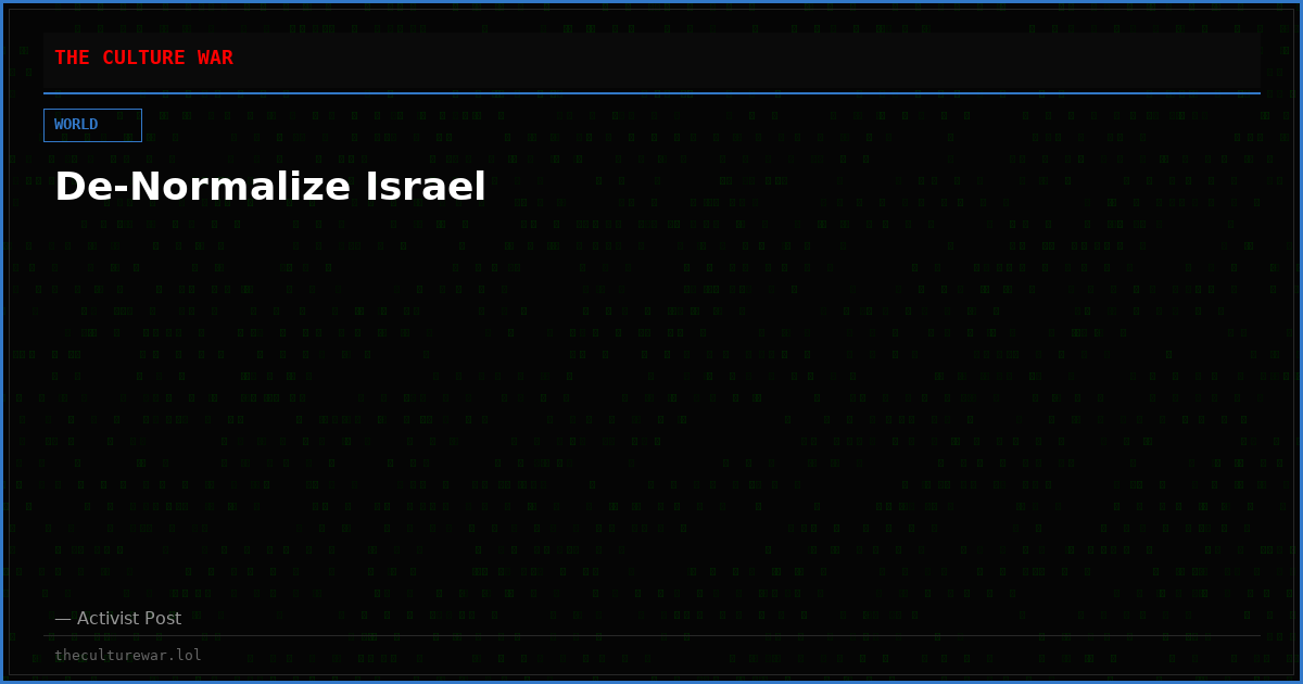 De-Normalize Israel