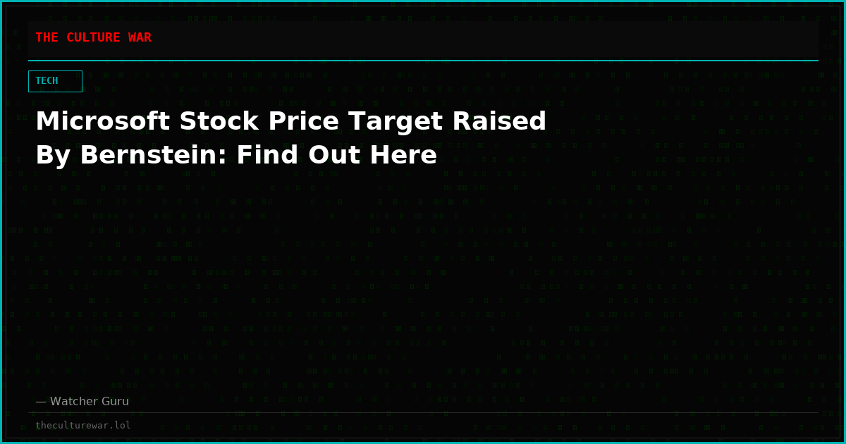 Microsoft Stock Price Target Raised By Bernstein: Find Out Here