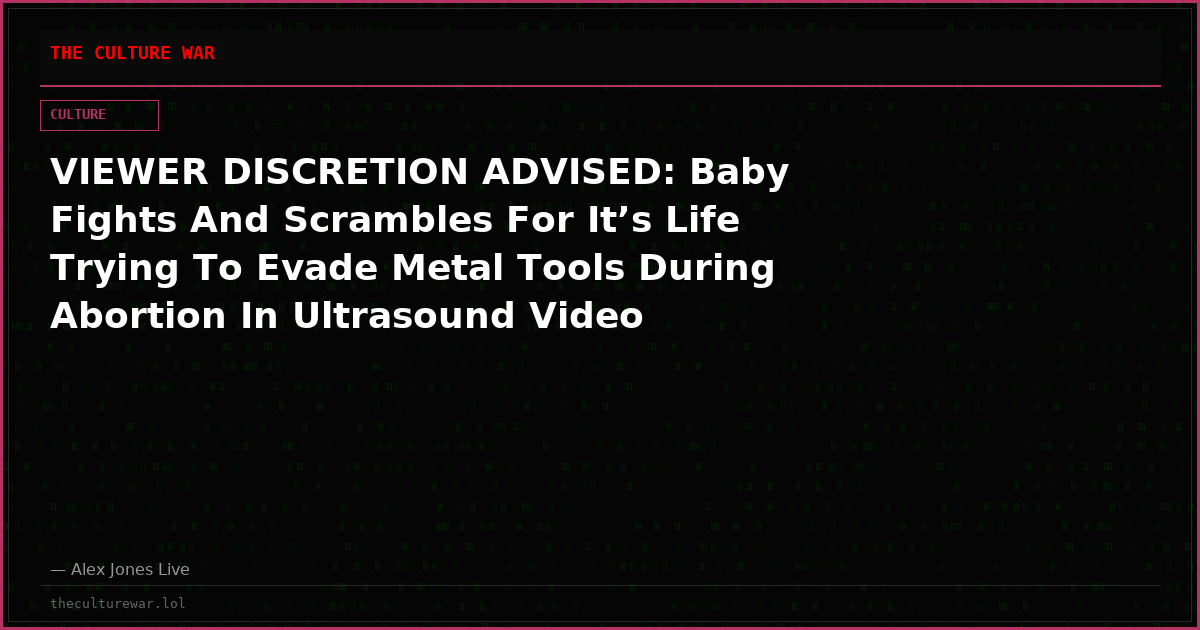 VIEWER DISCRETION ADVISED: Baby Fights And Scrambles For It’s Life Trying To Evade Metal Tools During Abortion In Ultrasound Video