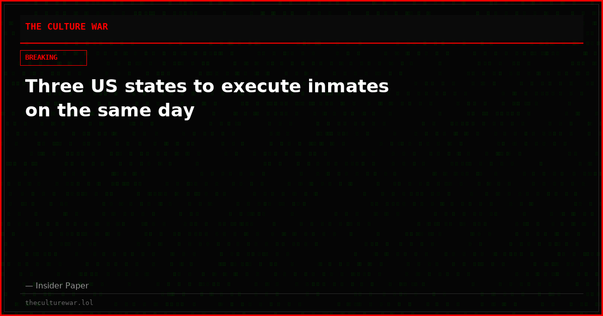 Three US states to execute inmates on the same day