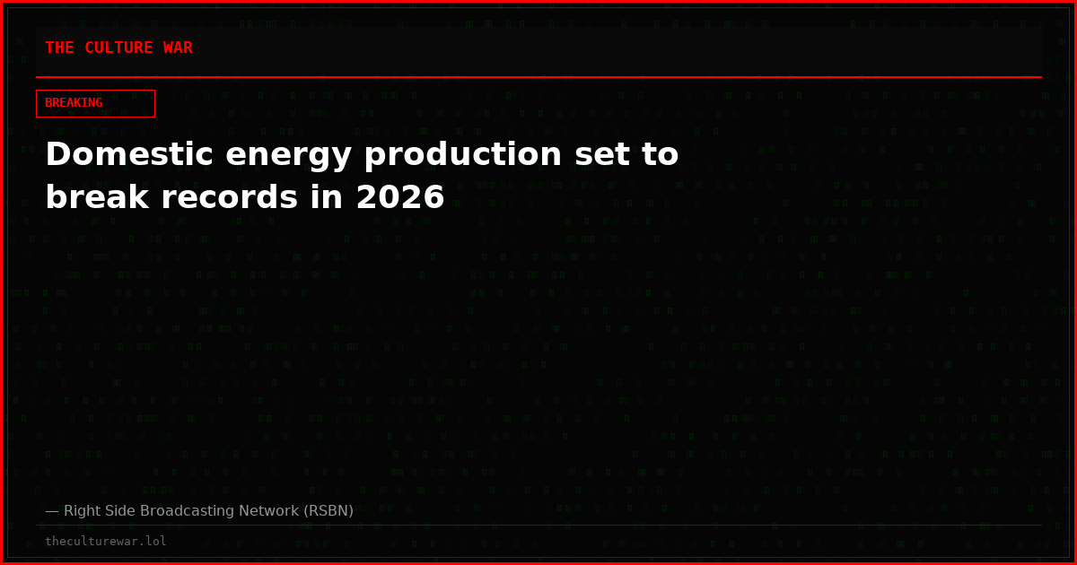 Domestic energy production set to break records in 2026