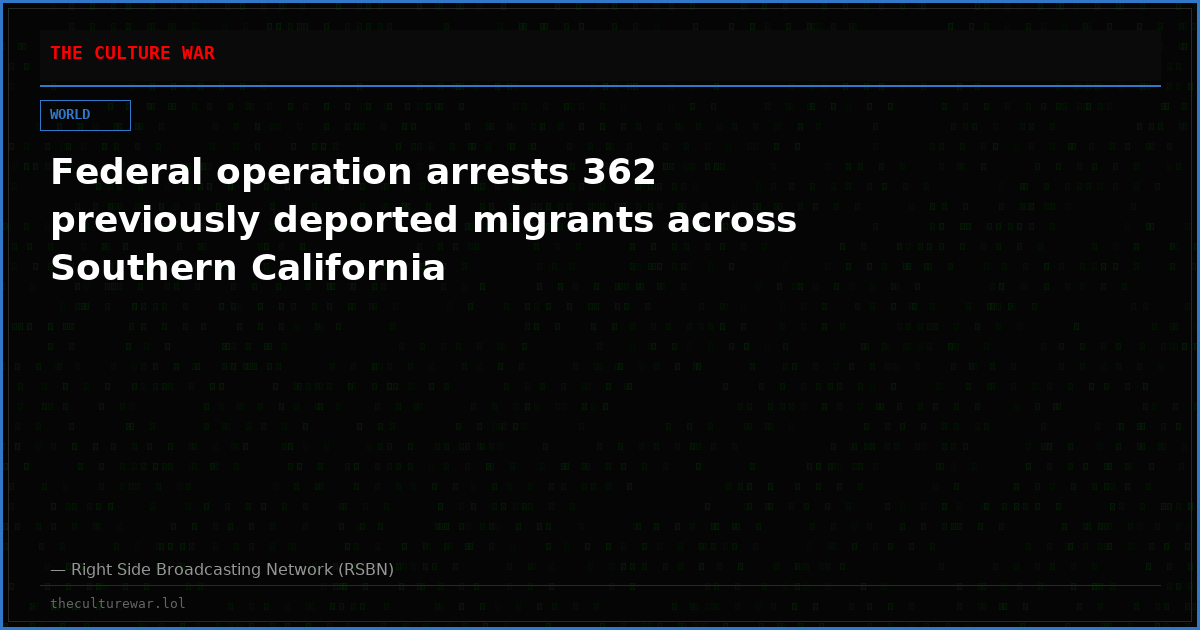 Federal operation arrests 362 previously deported migrants across Southern California