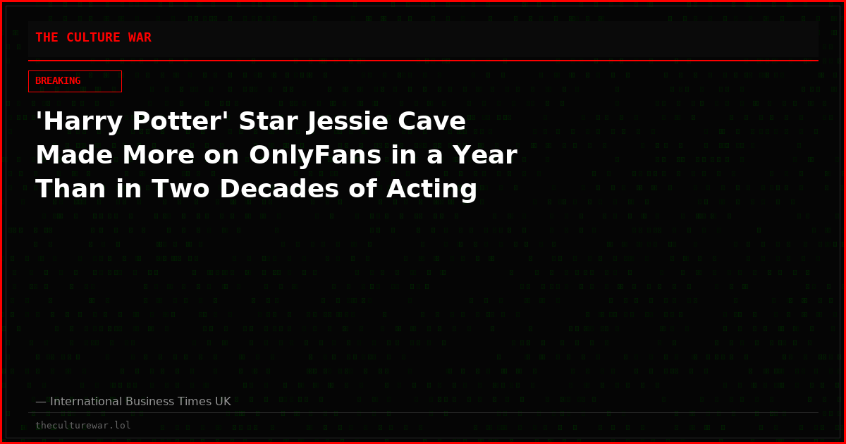 'Harry Potter' Star Jessie Cave Made More on OnlyFans in a Year Than in Two Decades of Acting