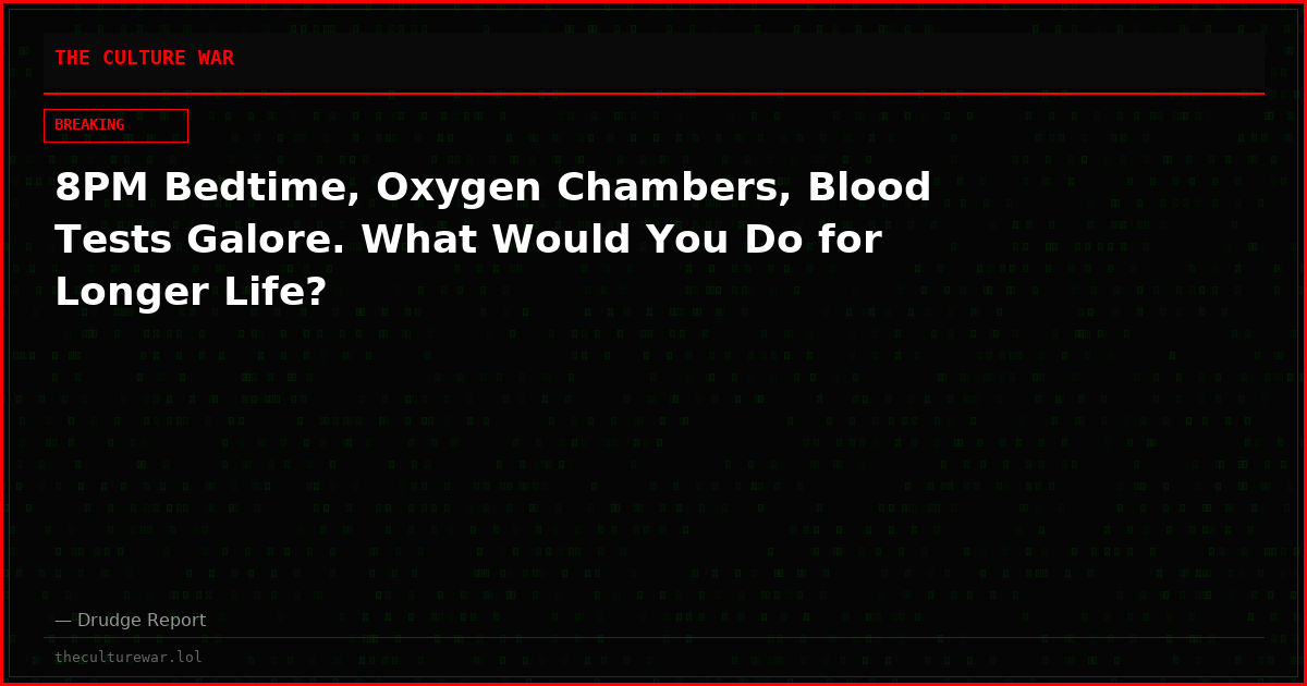 8PM Bedtime, Oxygen Chambers, Blood Tests Galore. What Would You Do for Longer Life?