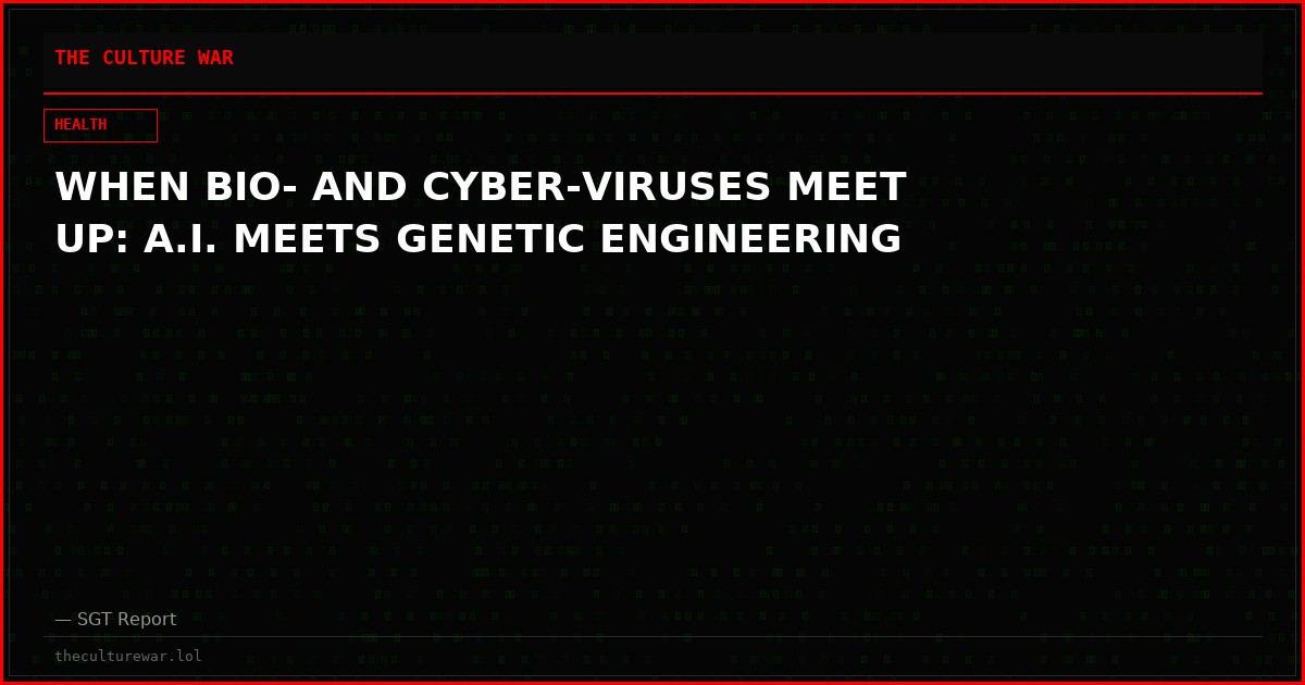 WHEN BIO- AND CYBER-VIRUSES MEET UP: A.I. MEETS GENETIC ENGINEERING
