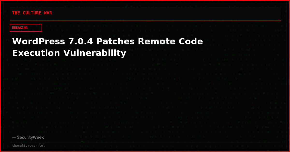 WordPress 7.0.4 Patches Remote Code Execution Vulnerability