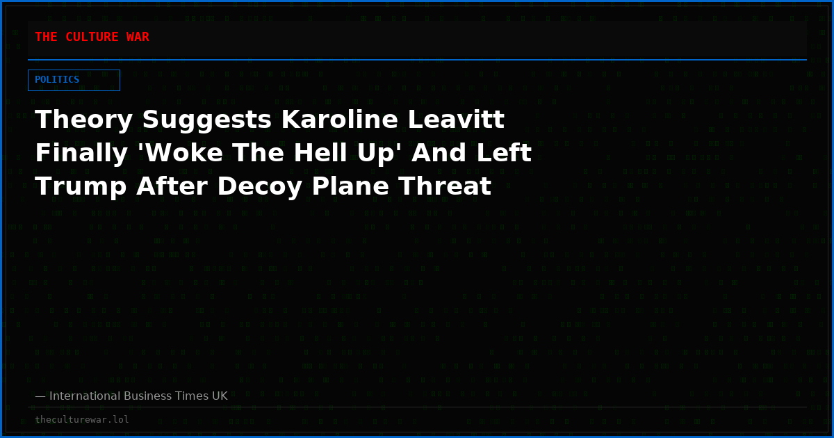 Theory Suggests Karoline Leavitt Finally 'Woke The Hell Up' And Left Trump After Decoy Plane Threat