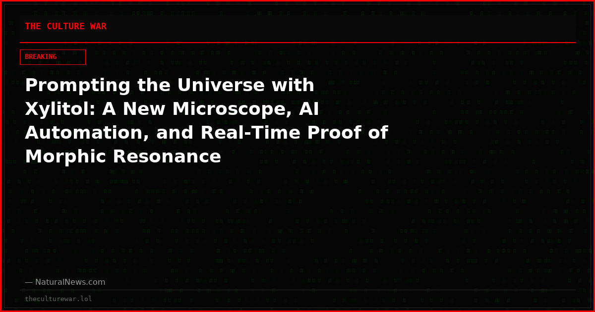 Prompting the Universe with Xylitol: A New Microscope, AI Automation, and Real-Time Proof of Morphic Resonance