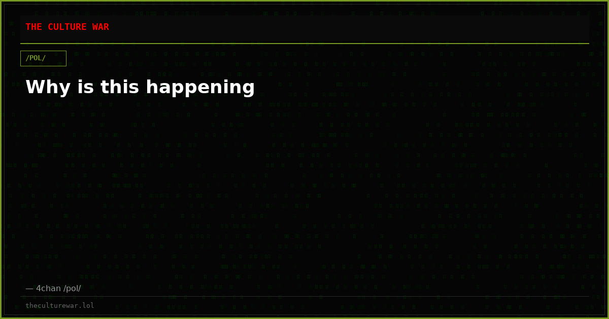 Why is this happening