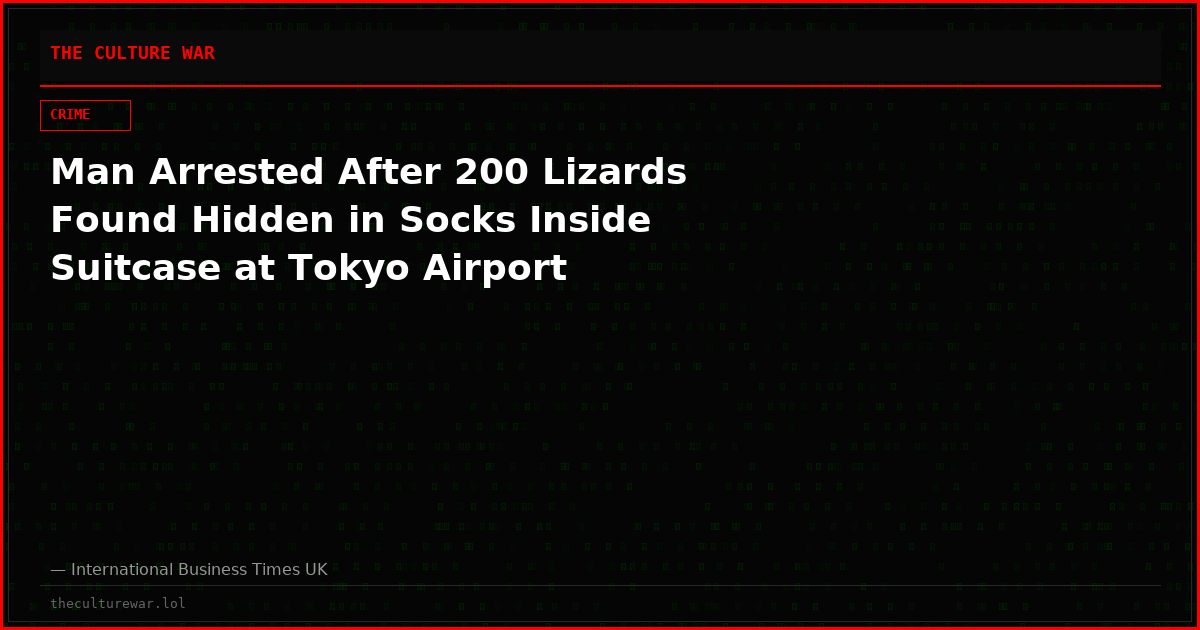 Man Arrested After 200 Lizards Found Hidden in Socks Inside Suitcase at Tokyo Airport