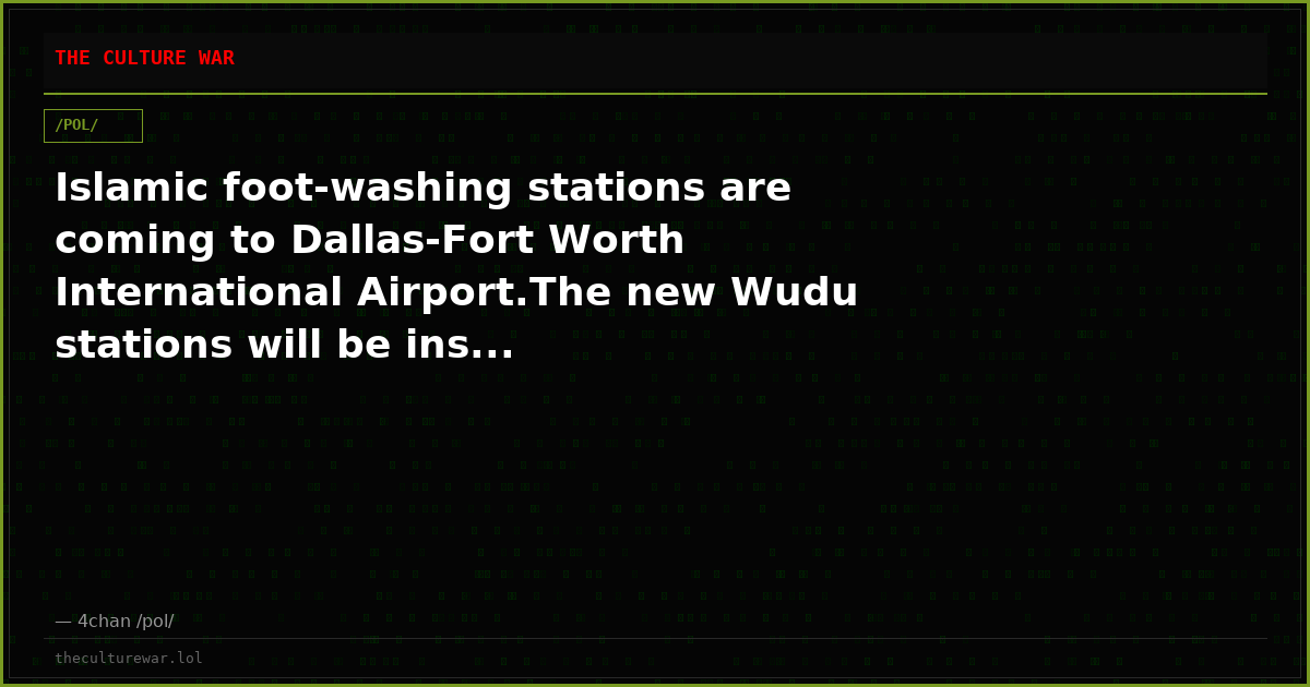 Islamic foot-washing stations are coming to Dallas-Fort Worth International Airport.The new Wudu stations will be ins...