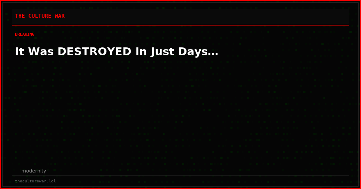 It Was DESTROYED In Just Days…