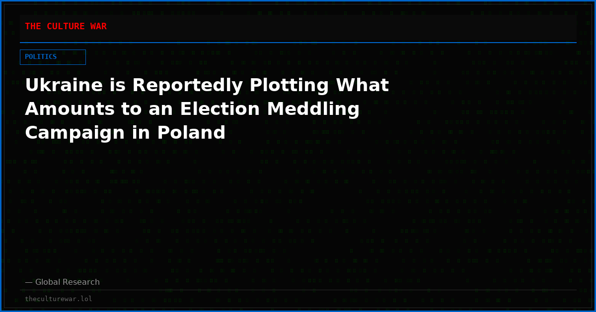 Ukraine is Reportedly Plotting What Amounts to an Election Meddling Campaign in Poland