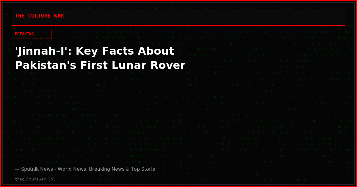 'Jinnah‑I': Key Facts About Pakistan's First Lunar Rover