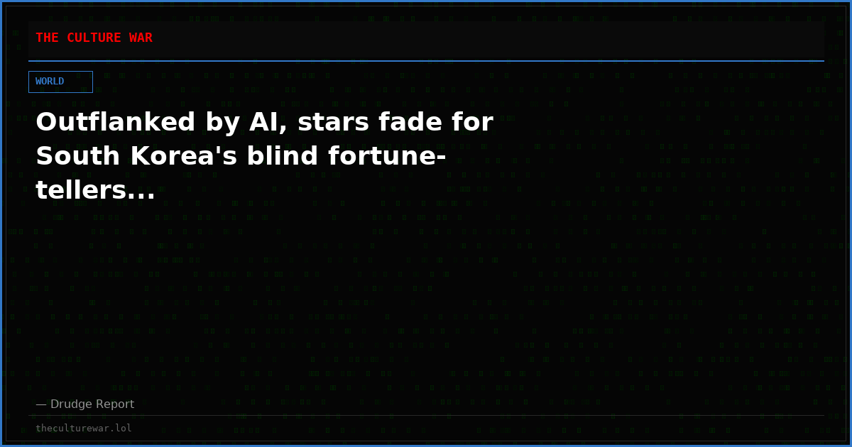Outflanked by AI, stars fade for South Korea's blind fortune-tellers...