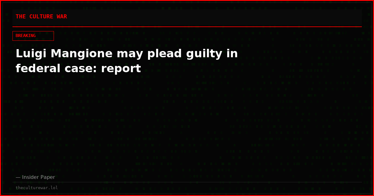 Luigi Mangione may plead guilty in federal case: report