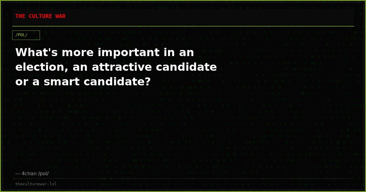 What's more important in an election, an attractive candidate or a smart candidate?
