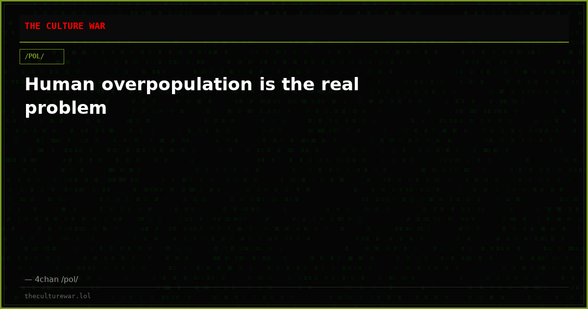 Human overpopulation is the real problem