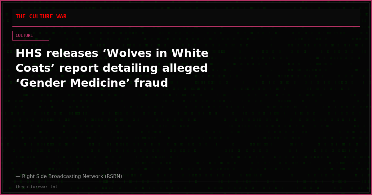 HHS releases ‘Wolves in White Coats’ report detailing alleged ‘Gender Medicine’ fraud